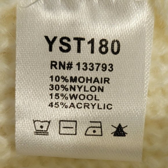 POL Ivory V-Neck Mohair Wool Sweater Embroidered with Pearl Bead Detail NEW - Picture 9 of 9